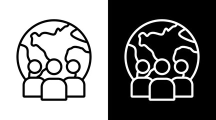 Worldwide White Icon Set Vector 