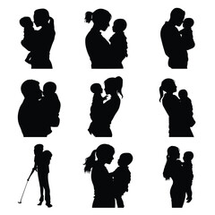 vector silhouettes of children