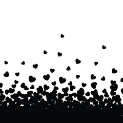 Vector illustration icon black heart shapes scattered on