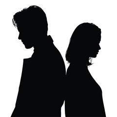 silhouette of a young couple