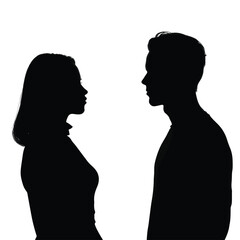 silhouette of a young couple