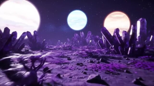 night landscape with moon