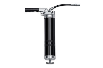 Professional black grease gun with flexible hose and ergonomic handle for lubrication tasks