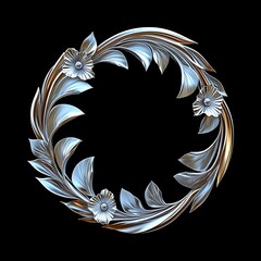 Ornate Silver Floral Wreath