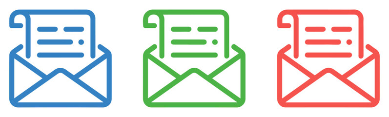 Obraz premium color envelope letter icon set