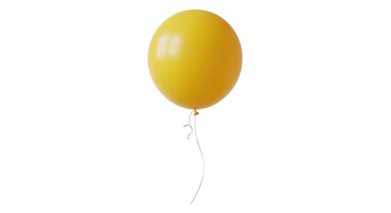 Fototapeta premium Bright yellow balloon PNG isolated on transparent background, party decoration for birthday celebration and festive events
