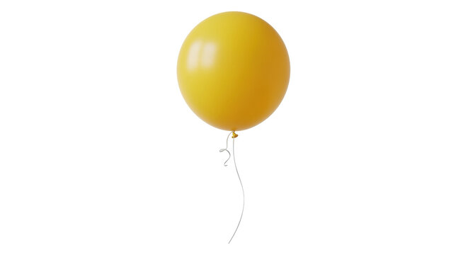 Bright yellow balloon PNG isolated on transparent background, party decoration for birthday celebration and festive events