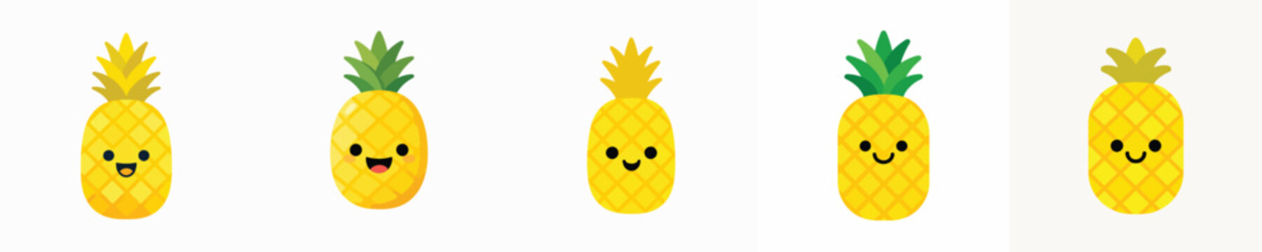 cute pineapple vector has eyes and mouth