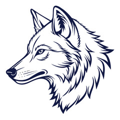Obraz premium Minimal Wolf Head Logo Vector Illustration