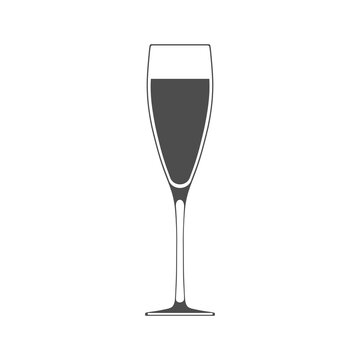 Sign of glass of wine with wine isolated on white background