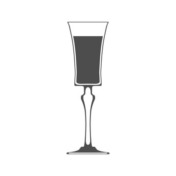 Sign of glass of wine isolated on white background. Vector illustration.