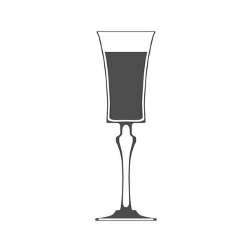 Sign of glass of wine isolated on white background. 