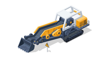 Heavy Machinery Bulldozer with Tracks and Blade. © magnetglobal