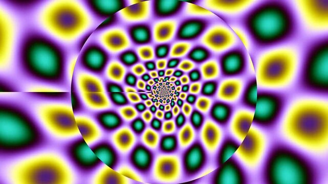 Farbenfrohes Psychedelisches Kaleidoskop Muster &ndash; Hypnotische Optische T&auml;uschung Abstrakter Hintergrund