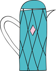 Scandinavian Folk Art Teapot & Cup Illustration