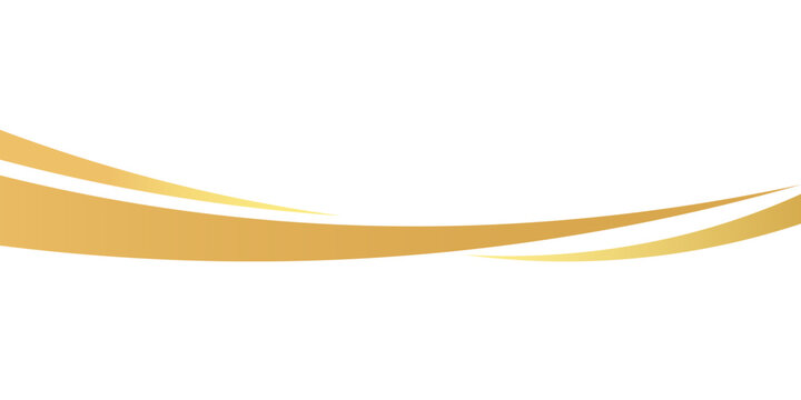 Flowing golden waves and swooshes with golden gradient for a luxurious border or footer on a certificate, banner