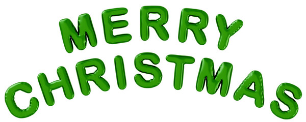 Fototapeta premium 3D画像_風船_MERRY CHRISTMAS_緑