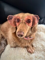 dog wearing glasses