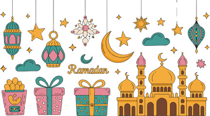 Colorful ramadan celebration vector illustration