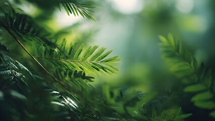 Soft Green Forest Blur Background