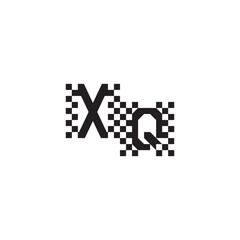 Obraz premium XQ Alphabet Design Modern Abstract Bold Initial Pixel Vector Alphabet Logo Monogram