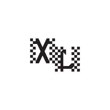 XL Alphabet Design Modern Abstract Bold Initial Pixel Vector Alphabet Logo Monogram