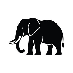 Elephant vector illustration walking in nature.