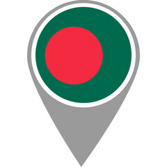 Bangladesh flag location pin, Bangladesh flag on location pin, Bangladesh map pointer in high quality