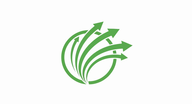 Green arrows radiating outward from a circle against a white background