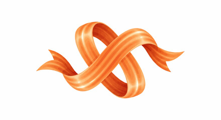 A smooth, flowing, orange ribbon twists and turns, creating a sense of movement and elegance