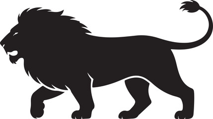 Obraz premium lion silhouette set. isolated vector image of african carnivore