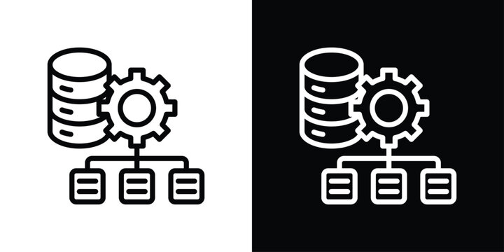 Data Architecture Icon Sheet Black And White