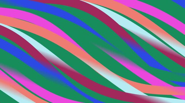 Vibrant abstract wave pattern with colorful stripes flowing dynamically across the screen