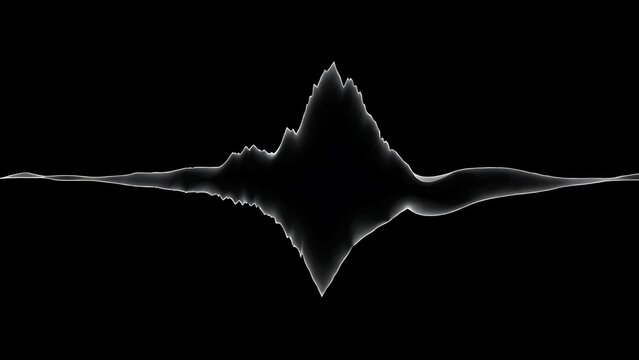 malleability. Visual representation of sound waves with smooth lines and a sharp distorted ripple. travel magazines, destination branding, designed for outdoor magazines and nature guides.