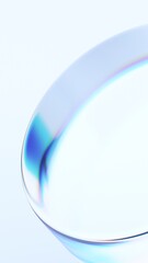 Abstract clean glass shape, vertical 3d render