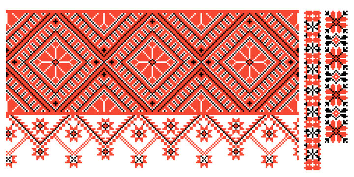 Set of Slavic ornamental patterns symbolizing ancestors and harvest