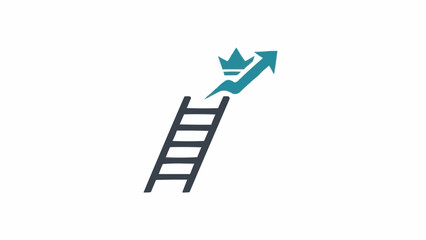 Ladder Leading to Crown with Arrow Upwards.