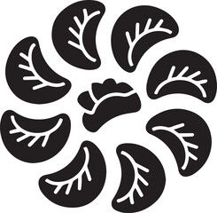 Black and white illustration of kidney shapes with branching veins arranged in a circle