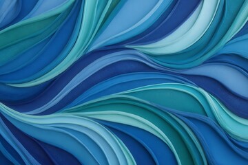 Fototapeta premium Blue Swirling Waves Abstract Background Design.