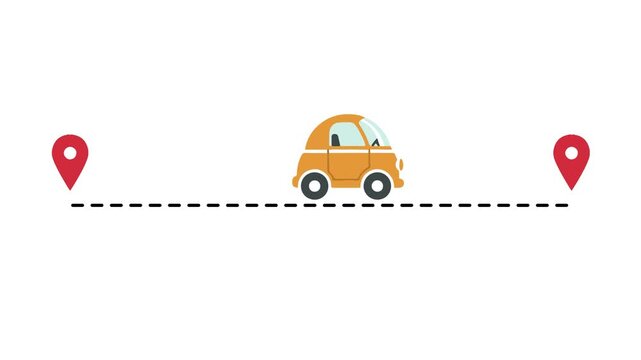 Classic Beetle Car Path Motion Icon Animation