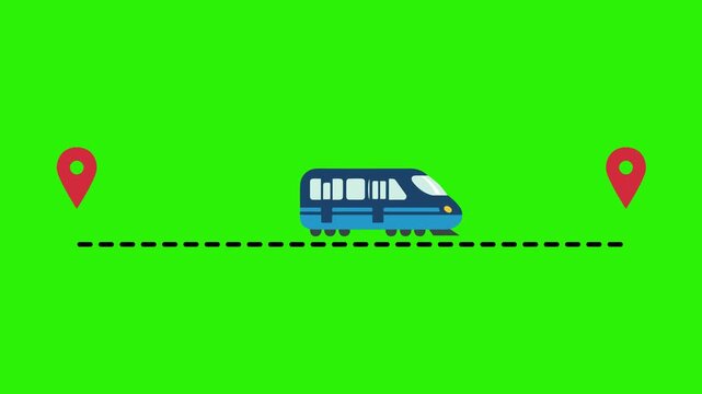 Train Path Motion Location Icon Vector Animation
