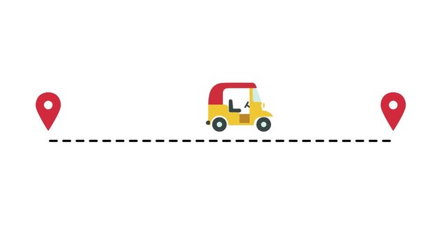 Bajaj Path Motion Location Icon Vector Animation