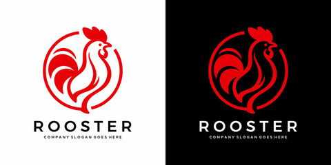 rooster vector logo in a circle © Syibil