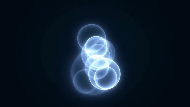 Quantum Probability Clouds &ndash; Glowing Blue Orbital Spheres Visualizing Electron Density & Wave Functions
