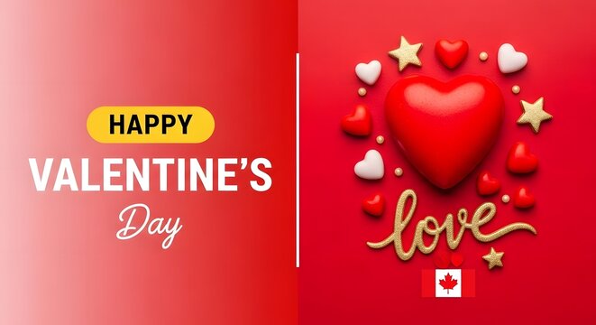 Valentine's day greeting card with heart and love theme
