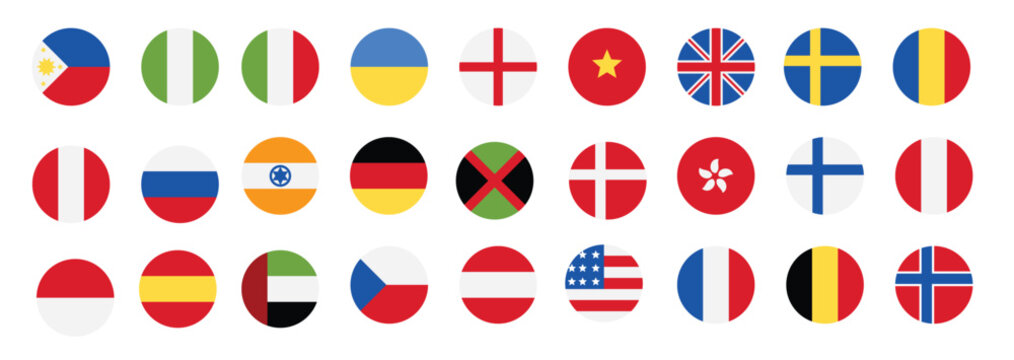 country flag icon in the world