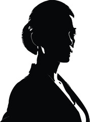 Businesswoman Silhouette Profile Isolated on White