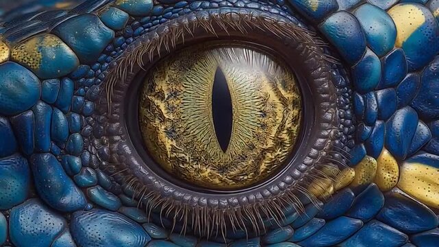 Close-up of reptile eye scales.