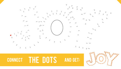 Lettering Word Joy by dot to dot for children and adults