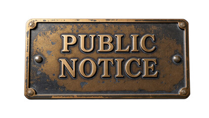 Vintage public notice sign